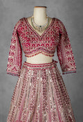Deep Red Embellished Bridal Lehenga