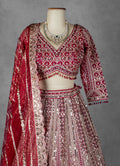 Deep Red Embellished Bridal Lehenga