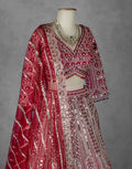 Deep Red Embellished Bridal Lehenga