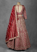 Deep Red Embellished Bridal Lehenga