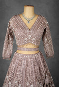 Dusty Rose Embroidered Bridal Lehenga