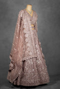 Dusty Rose Embroidered Bridal Lehenga