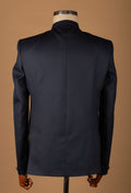 Midnight Navy Classic Bandhgala Suit with Statement Buttons