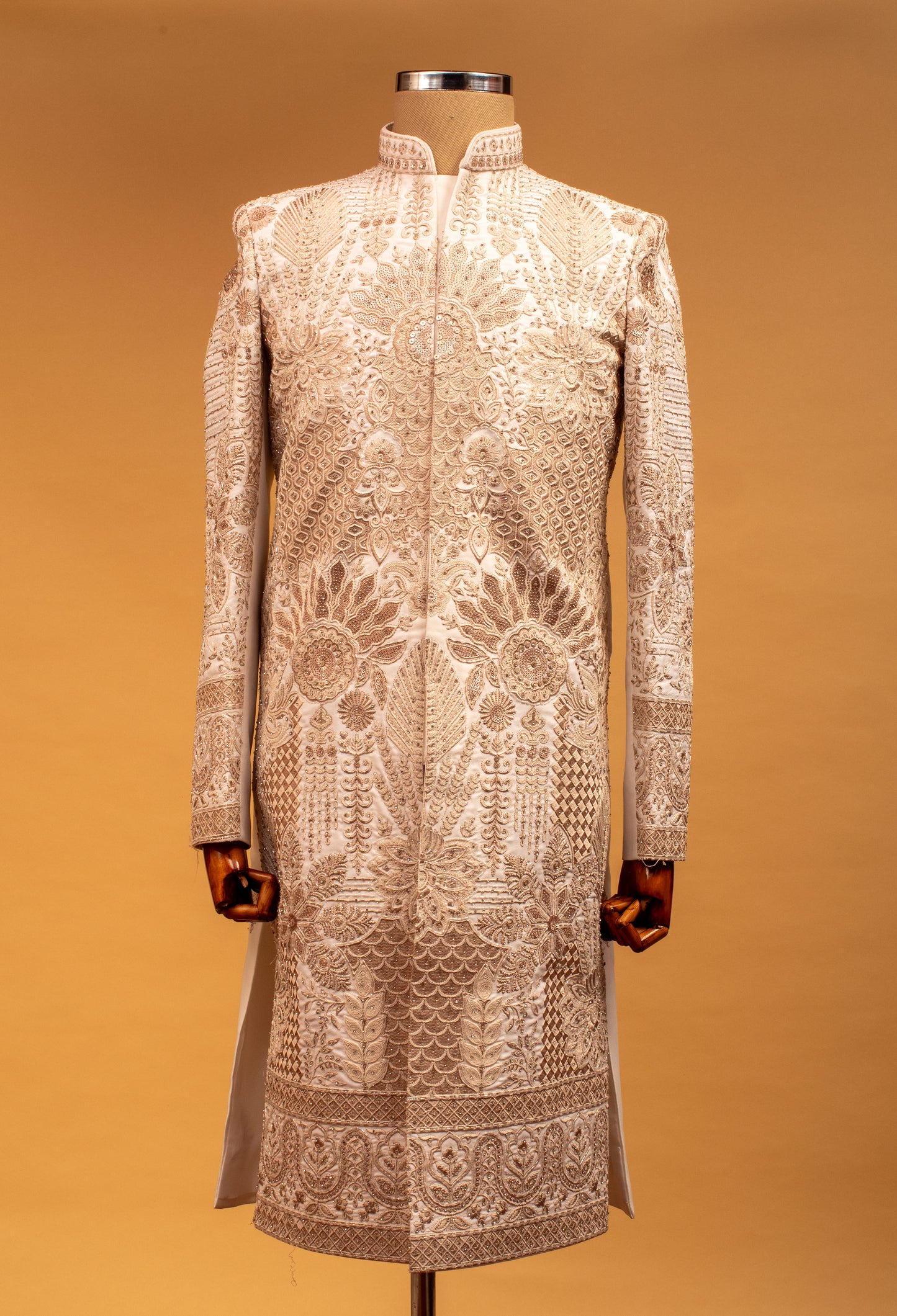 Premium Ivory Sherwani with Intricate Hand Embroidery – Wedding & Special Occasion Wear for Men