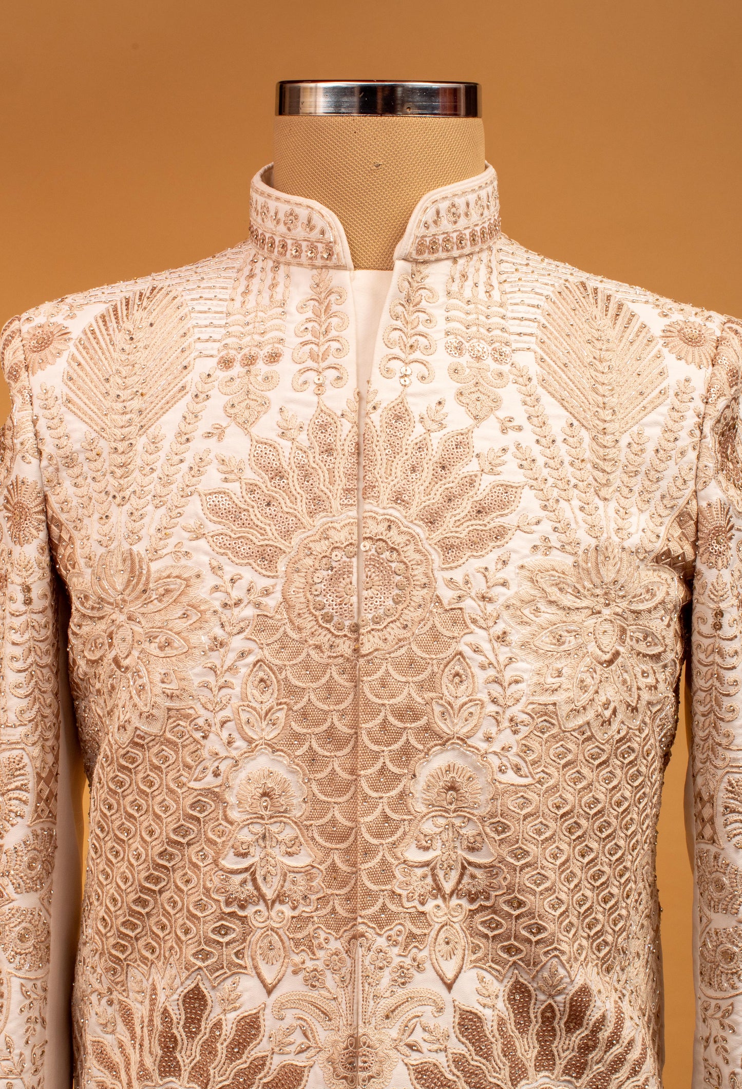 Premium Ivory Sherwani with Intricate Hand Embroidery – Wedding & Special Occasion Wear for Men