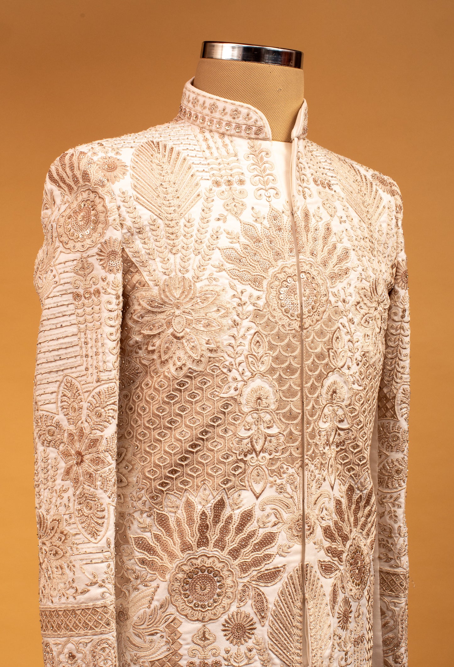 Premium Ivory Sherwani with Intricate Hand Embroidery – Wedding & Special Occasion Wear for Men