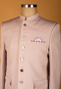 Blush Pink Minimalist Bandhgala Suit with Studded Detail