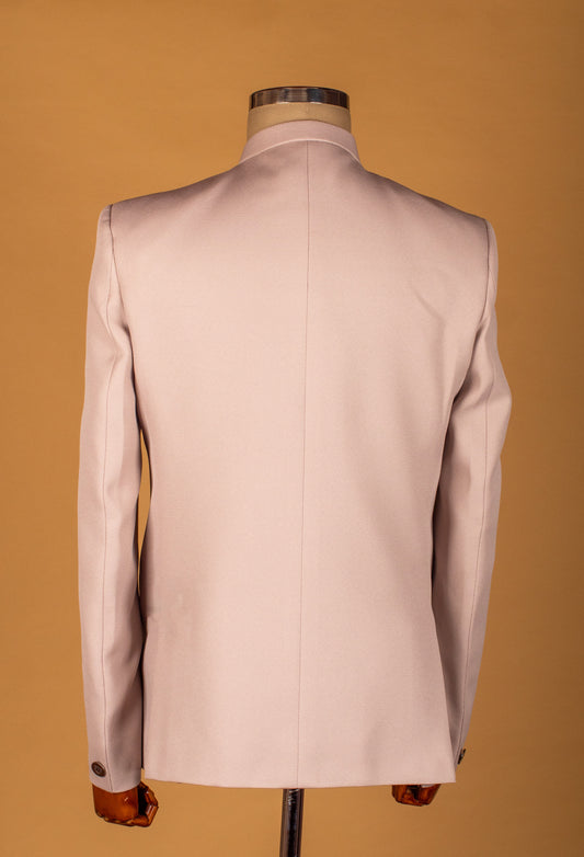 Blush Pink Minimalist Bandhgala Suit with Studded Detail