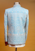 Powder Blue Hand-Embroidered Sherwani