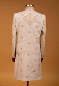 Ivory Hand-Embroidered Zardosi Sherwani