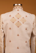 Ivory Hand-Embroidered Zardosi Sherwani