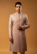 Rose Gold Embroidered Sherwani with Pearl Detailing