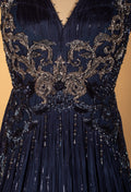 Navy Blue Sequin Embellished Gown