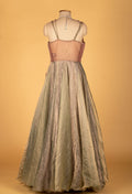 Sage Green Ruched Bodice Embellished Gown