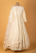 Ivory Hand-Embroidered Bridal Anarkali Set with Dupatta
