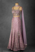 Lavender Sequin Embellished Lehenga Set with Cape Dupatta
