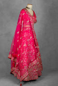 Elegant Pink Embroidered Lehenga Choli Set with Dupatta - Traditional Indian Bridal Outfit
