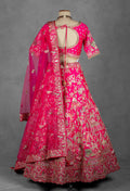 Elegant Pink Embroidered Lehenga Choli Set with Dupatta - Traditional Indian Bridal Outfit