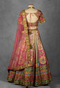 Multicolor Mirror and Thread Embroidered Silk Lehenga with Gota Patti Detailing