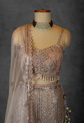 Champagne Gold Sequin Embroidered Lehenga with Beaded Blouse