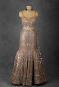 Champagne Gold Sequin Embroidered Lehenga with Beaded Blouse