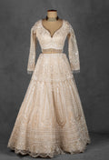 Ivory Embellished Bridal Lehenga with Crystal and Sequin Handwork