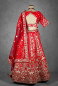 Red Bridal Lehenga with Intricate Zardosi and Resham Hand Embroidery