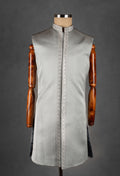 Silver Brocade Embroidered Sherwani for Men