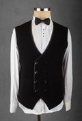 Black Hand-Embroidered Tuxedo Suit for Men – Luxury Reception & Party Wear