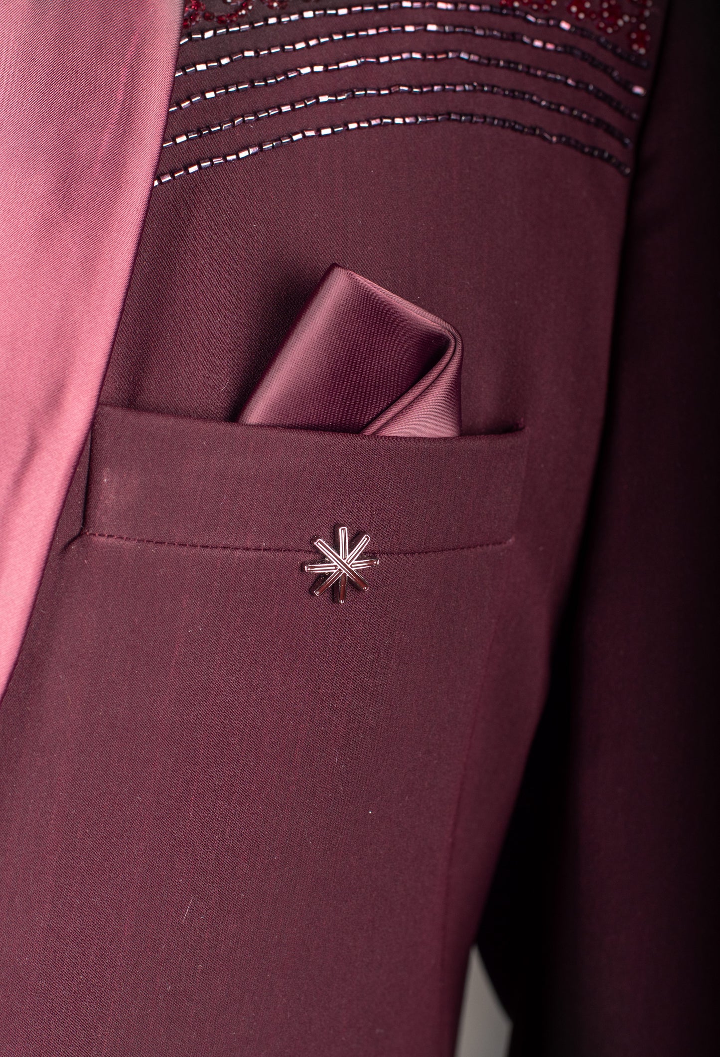 Maroon Embroidered Tuxedo Suit for Men – Luxury Wedding & Reception Wear