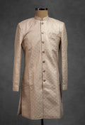 Beige Brocade Kurta for Men