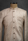 Beige Brocade Kurta for Men
