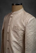 Beige Brocade Kurta for Men