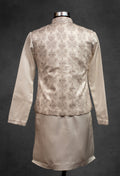 Cream Embroidered Silk Kurta for Men