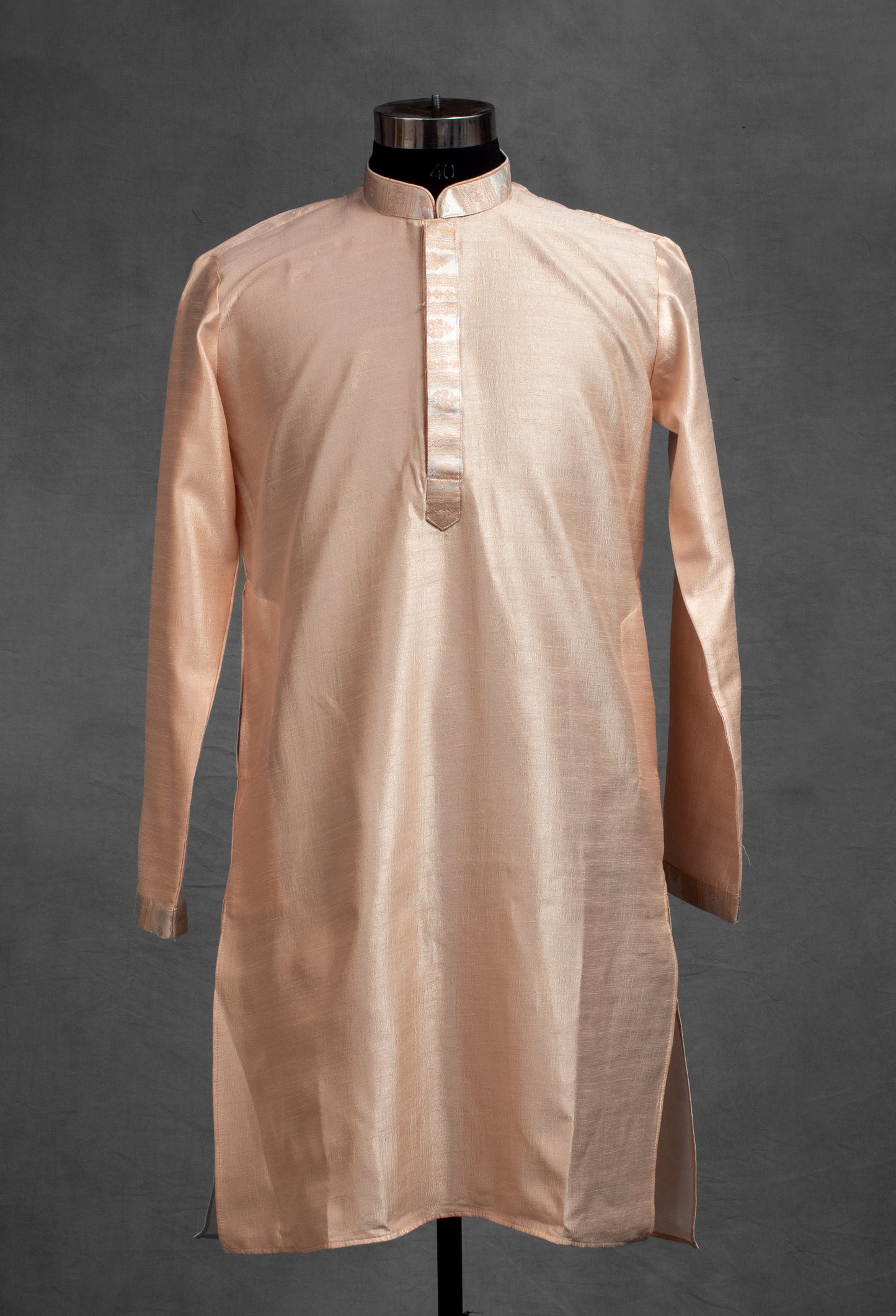 Peach Silk Kurta for Men