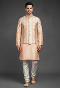 Peach Silk Kurta for Men