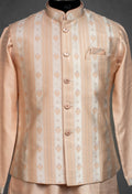 Peach Silk Kurta for Men