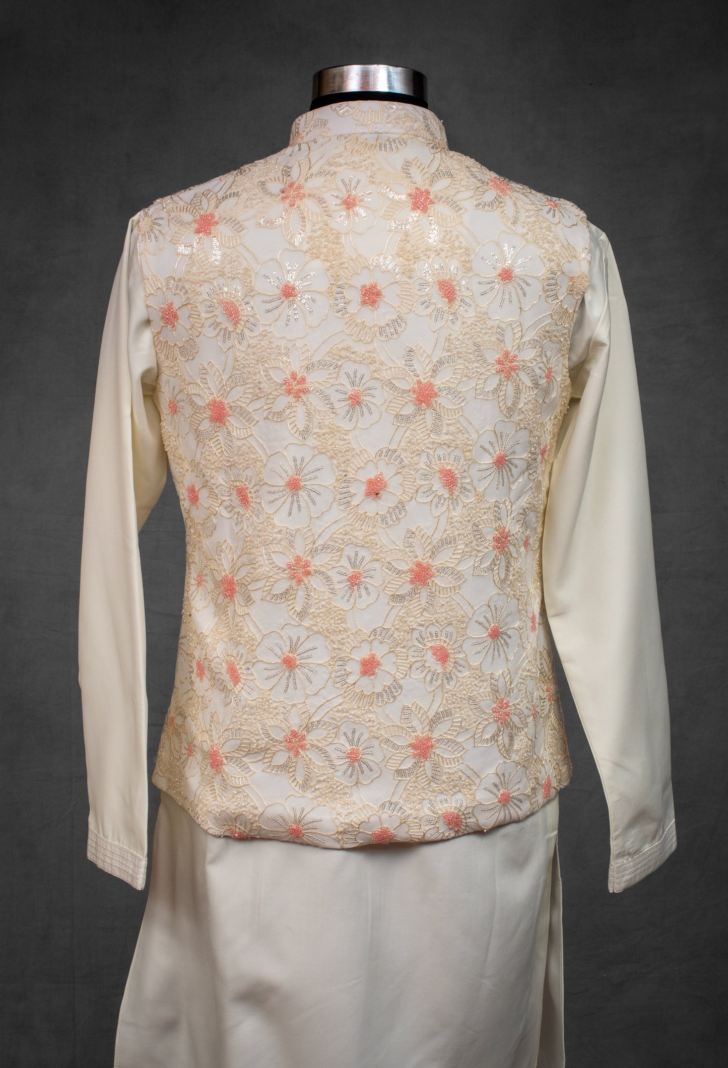 Peach Silk Kurta for Men
