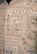 Beige Embroidered Kurta for Men