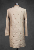 Beige Embroidered Kurta for Men