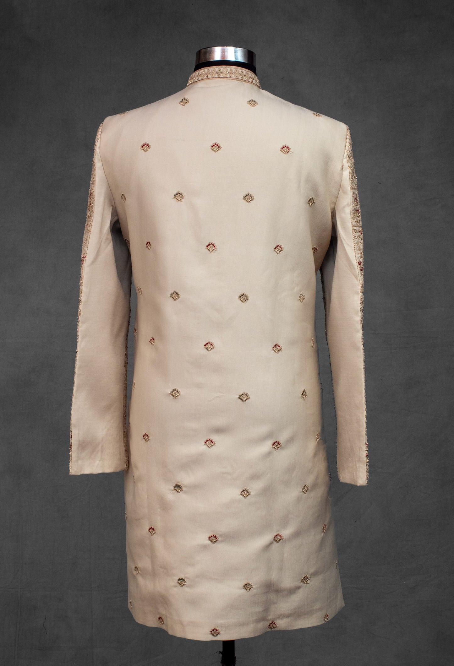 Beige Embroidered Kurta for Men