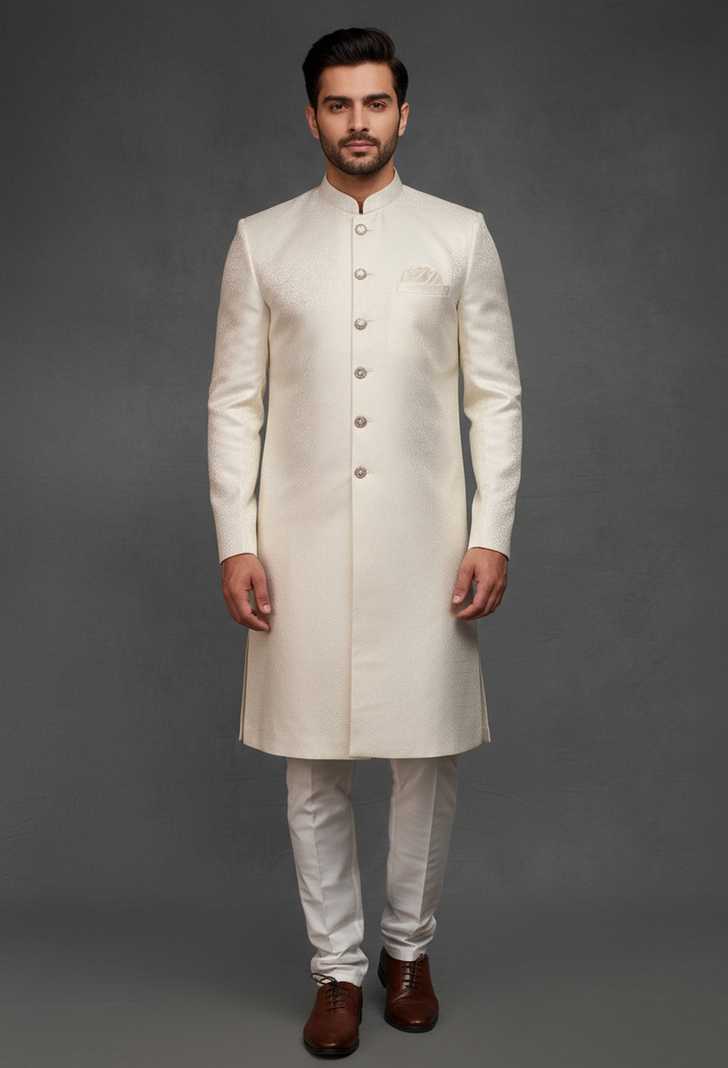 Cream Silk Kurta for Men