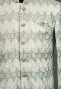 Mint Green Textured Sherwani for Men