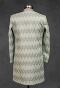 Mint Green Textured Sherwani for Men