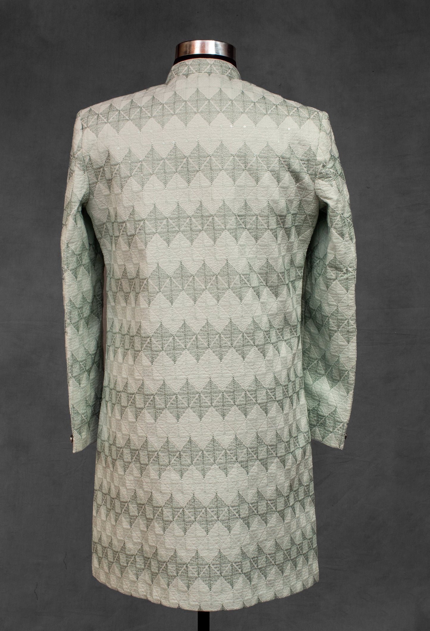 Mint Green Textured Sherwani for Men