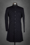Black Textured Kurta for Men