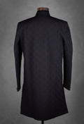 Black Textured Kurta for Men