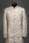 Pastel Multi-Tone Jacquard Sherwani for Men