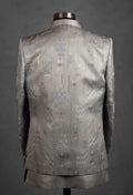 Silver Grey Embroidered Indo-Western Jacket for Men