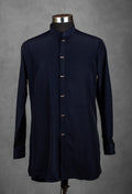 Navy Blue Embroidered Indo-Western Jacket for Men